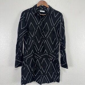 Equipment Valerie Black‎ and White Linen Playsuit Romper Patterned Casual #cc